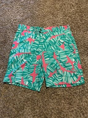 Loudmouth Pink and Green Shark Golf Shorts